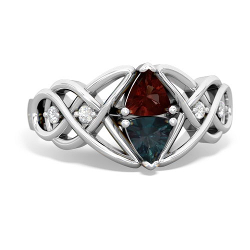 garnet-alexandrite celtic knot ring