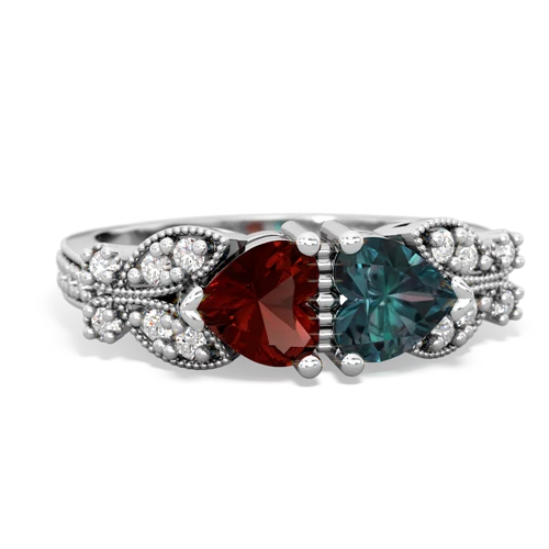 garnet-alexandrite keepsake butterfly ring