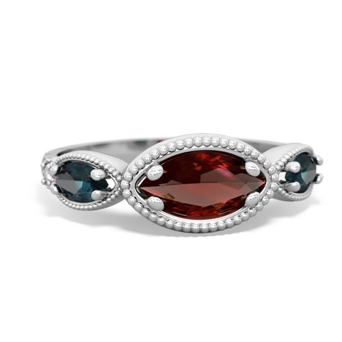 garnet-alexandrite milgrain marquise ring