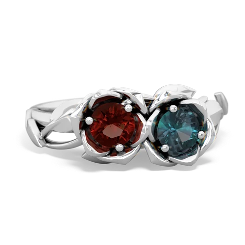 garnet-alexandrite roses ring