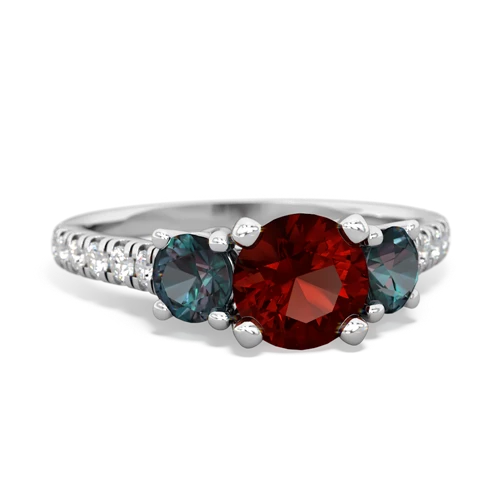 garnet-alexandrite trellis pave ring