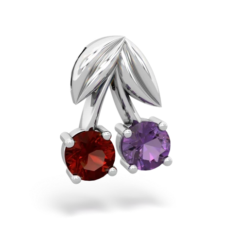 garnet-amethyst cherries pendant