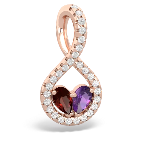 garnet-amethyst pave twist pendant