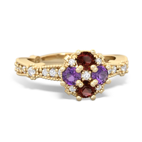 garnet-amethyst art deco engagement ring