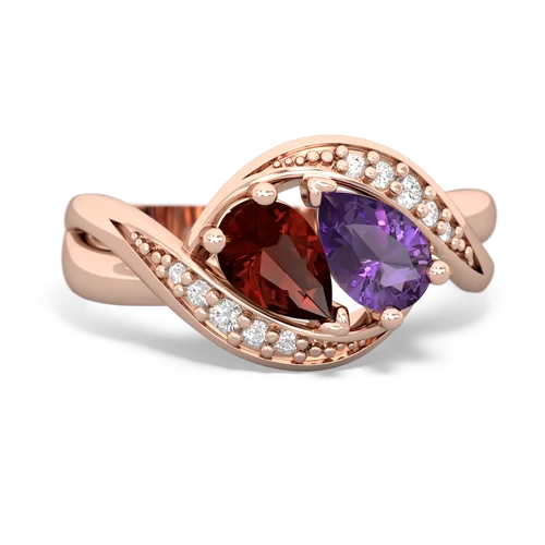 garnet-amethyst keepsake curls ring