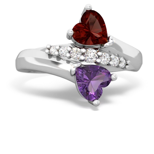 garnet-amethyst modern ring