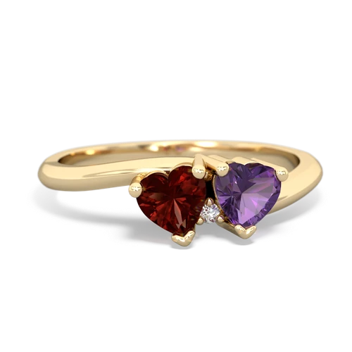 garnet-amethyst sweethearts promise ring