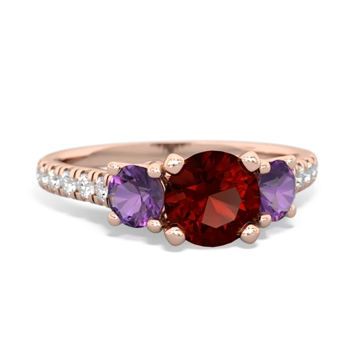 garnet-amethyst trellis pave ring