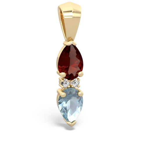 garnet-aquamarine bowtie pendant