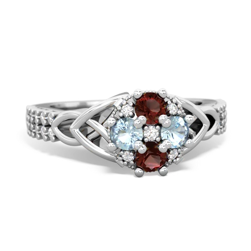 garnet-aquamarine engagement ring