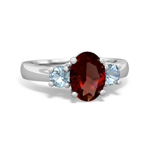 garnet-aquamarine timeless ring