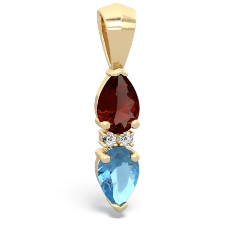 garnet-blue topaz bowtie pendant