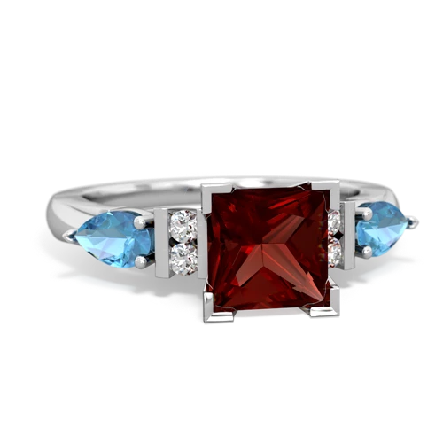 garnet-blue topaz engagement ring