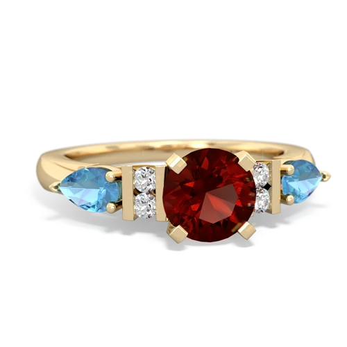 garnet-blue topaz engagement ring