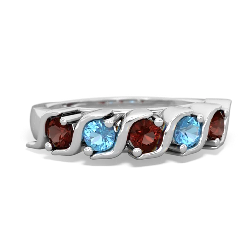 garnet-blue topaz timeless ring