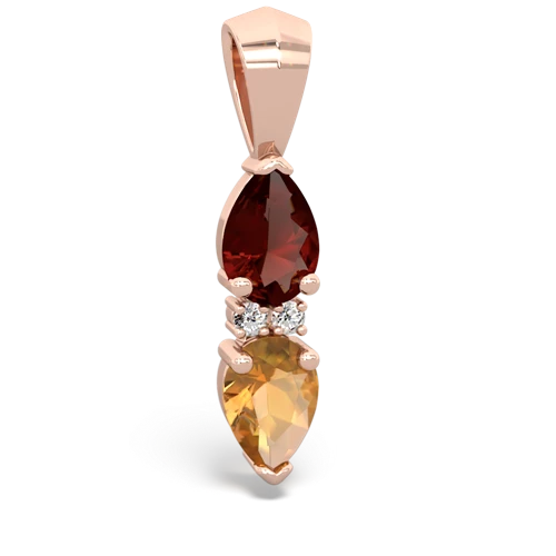 garnet-citrine bowtie pendant