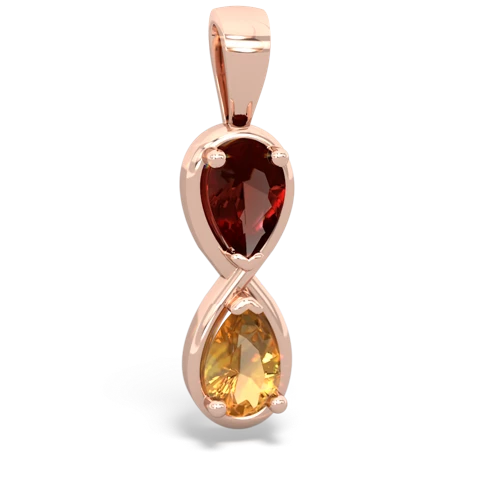 garnet-citrine infinity pendant