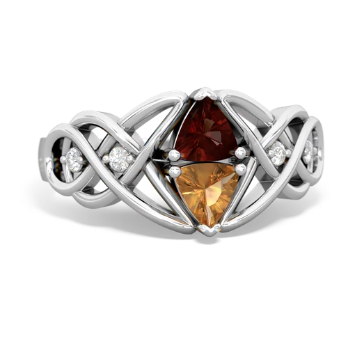 garnet-citrine celtic knot ring