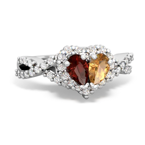 garnet-citrine engagement ring