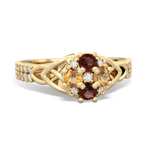 garnet-citrine engagement ring