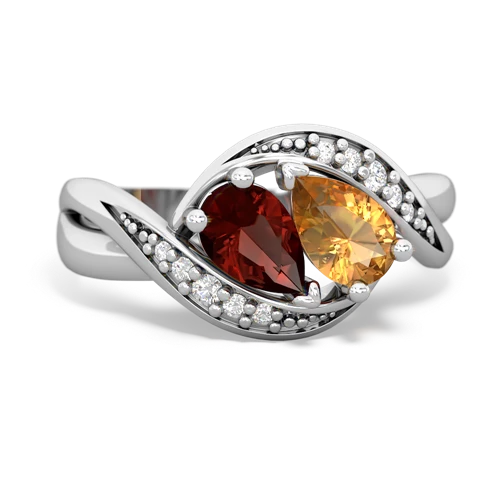 garnet-citrine keepsake curls ring