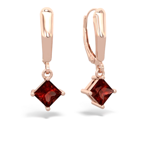 garnet lever-back earrings