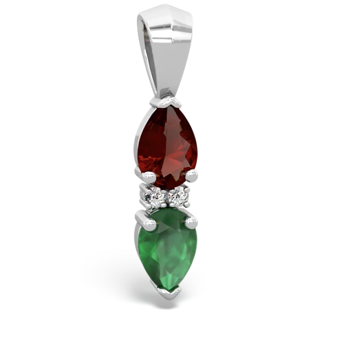 garnet-emerald bowtie pendant