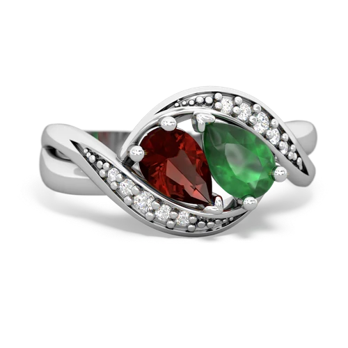 garnet-emerald keepsake curls ring