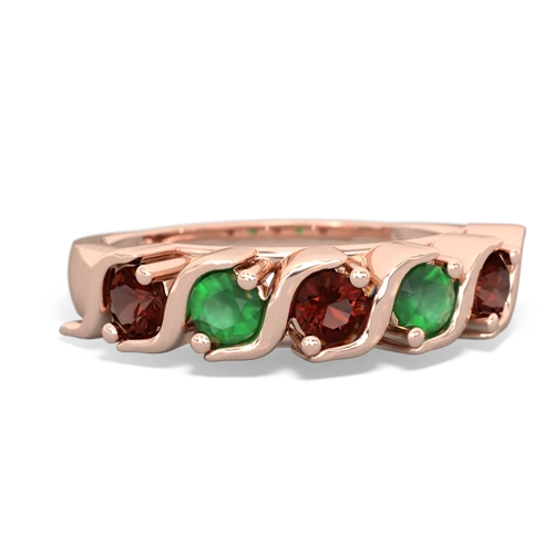 garnet-emerald timeless ring