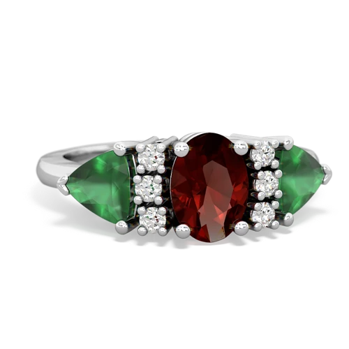 garnet-emerald timeless ring