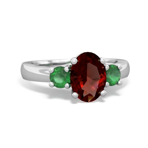 garnet-emerald timeless ring