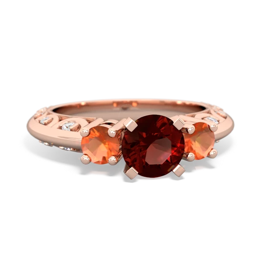 garnet-fire opal engagement ring