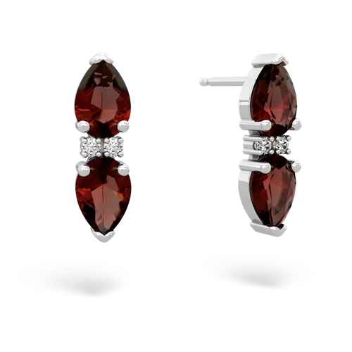 garnet-garnet bowtie earrings