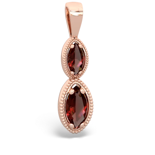 garnet-garnet antique milgrain pendant