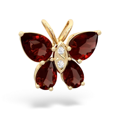 garnet-garnet butterfly pendant