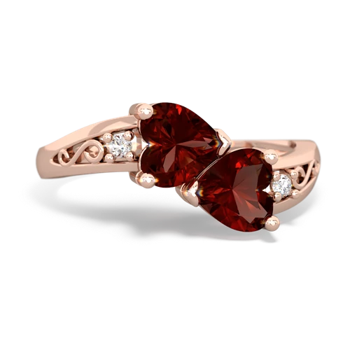 garnet-garnet filligree ring