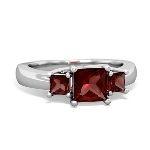 white topaz-garnet timeless ring