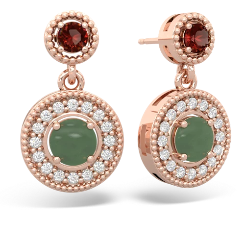 garnet-jade halo earrings