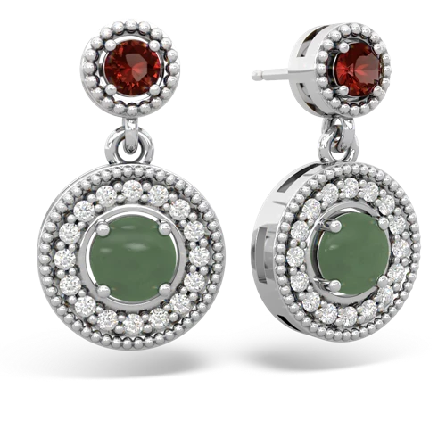 garnet-jade halo earrings