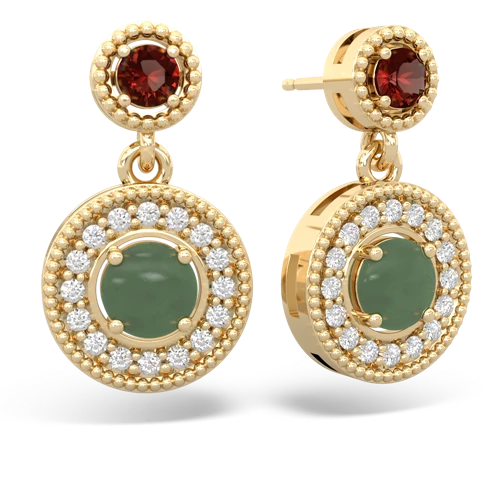 garnet-jade halo earrings