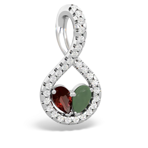 garnet-jade pave twist pendant