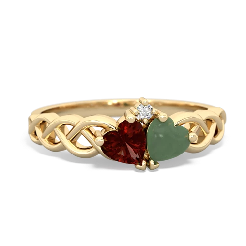 garnet-jade celtic braid ring