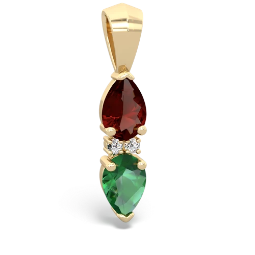 garnet-lab emerald bowtie pendant