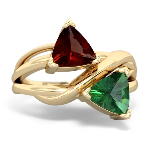 garnet-lab emerald filligree ring