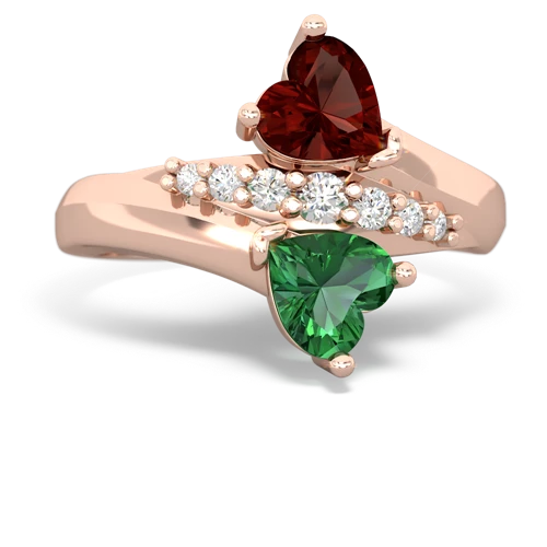 garnet-lab emerald modern ring