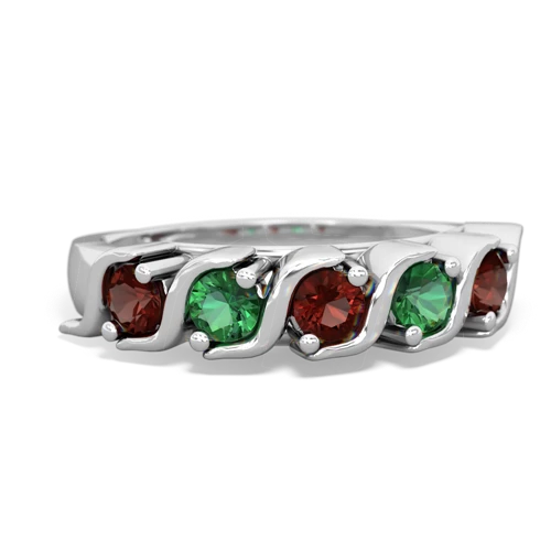 garnet-lab emerald timeless ring