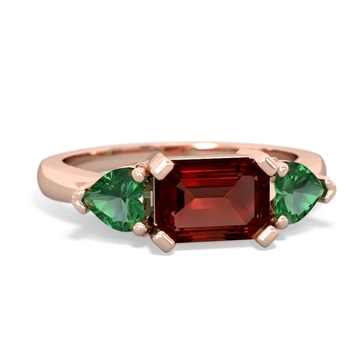 garnet-lab emerald timeless ring