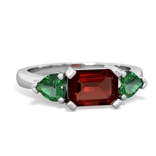 garnet-lab emerald timeless ring