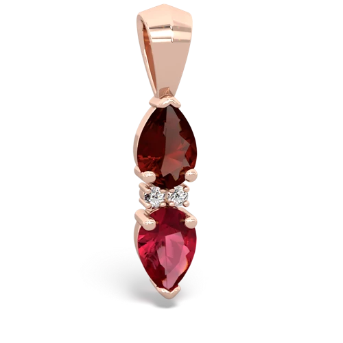 garnet-lab ruby bowtie pendant