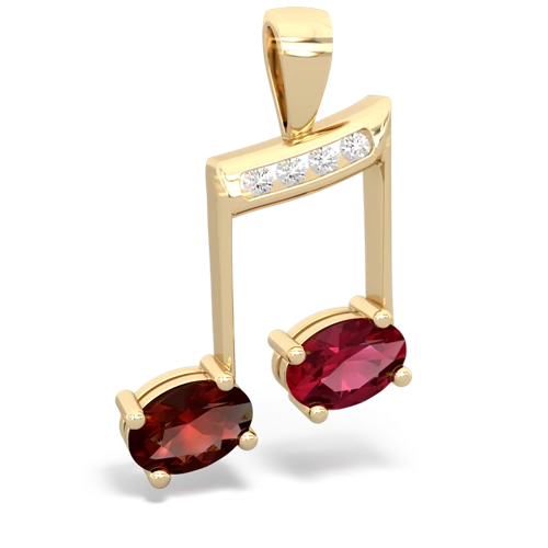 garnet-lab ruby music notes pendant